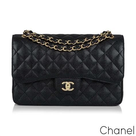 chanel black caviar jumbo double flap bag|Flap Bags .